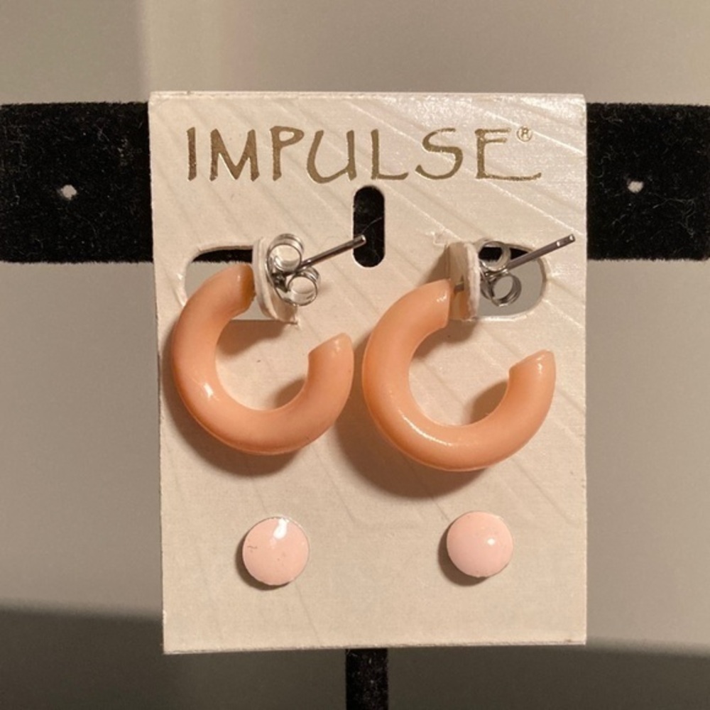 Impulse Peach and Pink Earrings Set